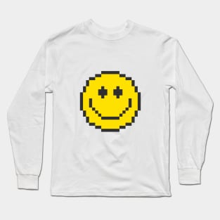 Pixels Smiley Face Long Sleeve T-Shirt